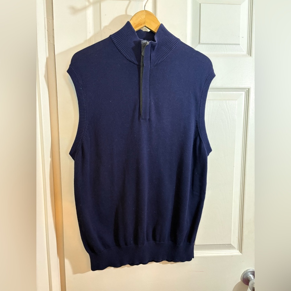 Johnston & Murphy Men's Navy 1/4 Zip Up Sweater Vest